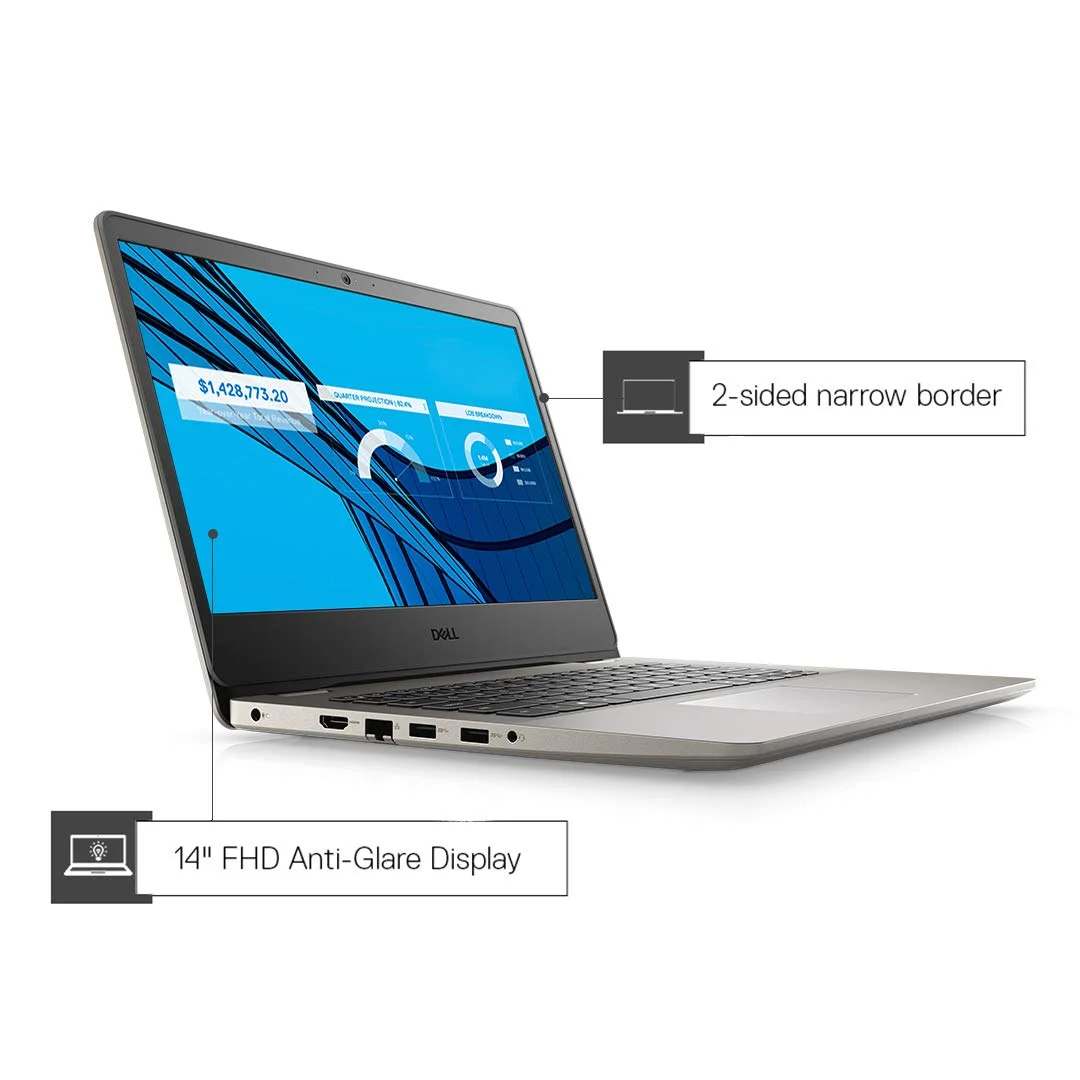 Dell Vostro 3400 14" FHD Anti Glare Display Laptop (11th Gen i5-1135G7 / 8GB / 512 SSD / Integrated Graphics / Win 10 + Office H&S/ Dune Color /1.64Kg/Backlit Keyboard) D552157WIN9DE - Image 5