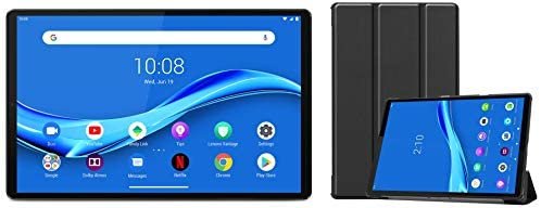 Lenovo Tab M10 FHD Plus Tablet (10.3-inch, 4GB, 128GB, Wi-Fi + LTE, Volte Calling), Platinum Grey + Cover