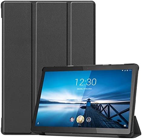 Robustrion Smart Trifold Hard Back Flip Stand Case for Lenovo Tab M10 FHD Rel TB-X605LC TB-X605FC Tablet 10.1 inch – Black (Will not fit M10 /M10 HD 10.1 inch/M10 10.3 inch FHD Plus)