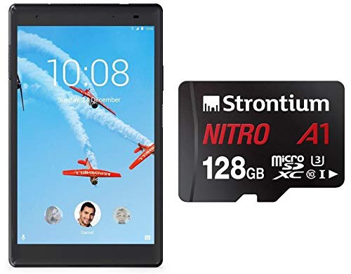 Lenovo Tab4 8 Plus Tablet (8 inch, 64GB, Wi-Fi + 4G LTE + Voice Calling), Aurora Black + Strontium Nitro A1 128GB Memory Card