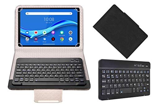 Acm Wireless Bluetooth Keyboard Case Compatible with Lenovo Smart Tab M10 Fhd Plus 2Nd Gen Tb-X606 Tablet Flip Cover Stand Study Gaming Black