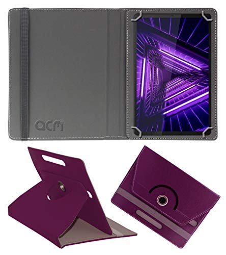 Acm Rotating Leather Flip Case Compatible with Lenovo Tab M10 Fhd Plus 2Nd Gen Tb-X606F 10.3 Tablet Cover Stand Purple