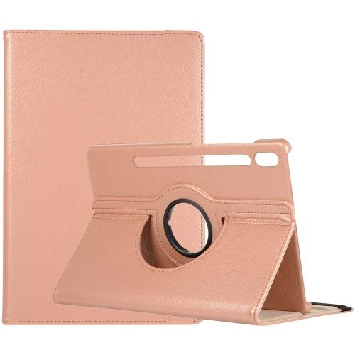 SwooK [Auto Wake/Sleep] Rotating Flip Cover Case for Samsung Galaxy Tab S7 Plus 12.4″ Inch SM T970 T975 T976 [2020 Release] Tab S7 Plus Flip Cover Case (Rose Gold)