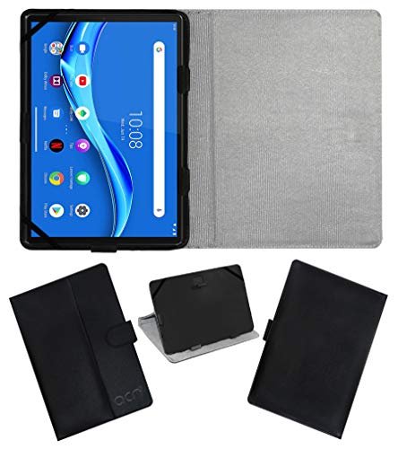 Acm Leather Flip Flap Case Compatible with Lenovo Tab M10 Fhd Plus 10.3 2Nd Gen Tb-X606 Tablet Cover Stand Black