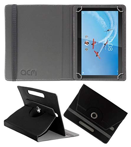 Acm Rotating Leather Flip Case Compatible with Lenovo Tab M10 Za500101In Tablet Cover Stand Black