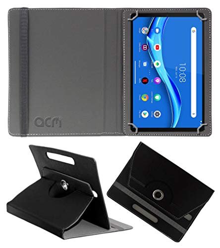 Acm Rotating Leather Flip Case Compatible with Lenovo Tab M10 Fhd Plus Tablet Cover Stand Black