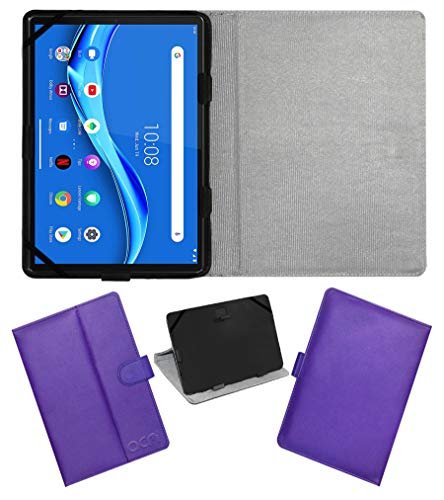 Acm Leather Flip Flap Case Compatible with Lenovo Tab M10 Fhd Plus 10.3 2Nd Gen Tb-X606 Tablet Cover Stand Purple