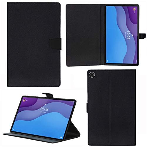 Zaoma PU Leather Flip Flap Case for Lenovo Tab M10 HD 10.1 Inch 2020 2nd Gen TB-X306X / TB-X306F (Black)