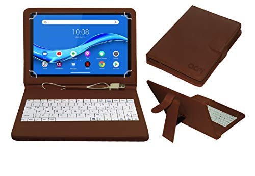 Acm USB Keyboard Case Compatible with Lenovo Smart Tab M10 Fhd Plus 2Nd Gen Tb-X606 Tablet Cover Stand Study Gaming Direct Plug & Play – Brown