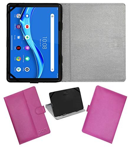 Acm Leather Flip Flap Case Compatible with Lenovo Tab M10 Fhd Plus 10.3 2Nd Gen Tb-X606 Tablet Cover Stand Pink