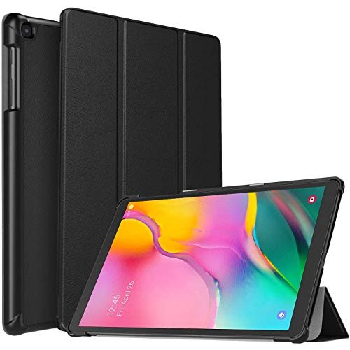 ABOUTTHEFIT A 10.1 2019 Release, Slim Folding PU Leather Stand Case for Samsung Galaxy Tab A 10.1 2019 SM-T510/SM-T515 Model (Black)