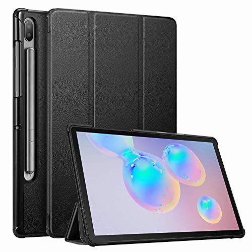 ABOUTTHEFIT Slim Case for Samsung Galaxy Tab S6 10.5″ 2019 (Model SM-T860/T865/T867), (Supports S Pen Wireless Charging) Ultra Thin Tri-Fold Stand Cover Auto Sleep/Wake, Black