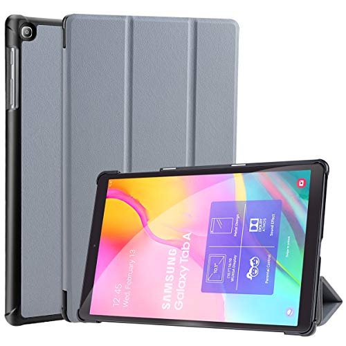 ABOUTTHEFIT Slim Folding PU Leather Stand Case for Samsung Galaxy Tab A 10.1 2019 Release (SM-T510/SM-T515) Model -Dark Grey