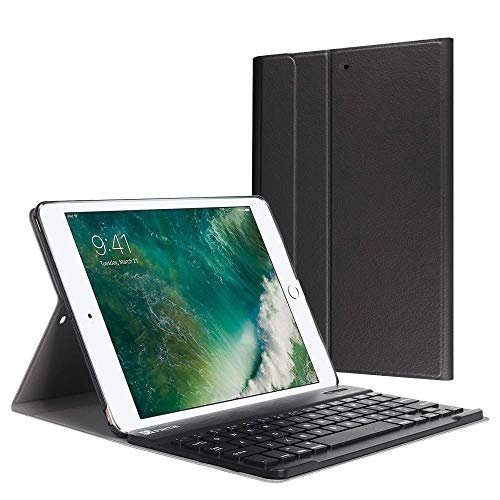 ABOUTTHEFIT iPad Keyboard Case 9.7 for iPad 2018 (6th Gen)/iPad 2017 (5th Gen)/iPad Pro 9.7 -Bluetooth Wireless Detachable Keyboard – iPad Case with Keyboard -Black