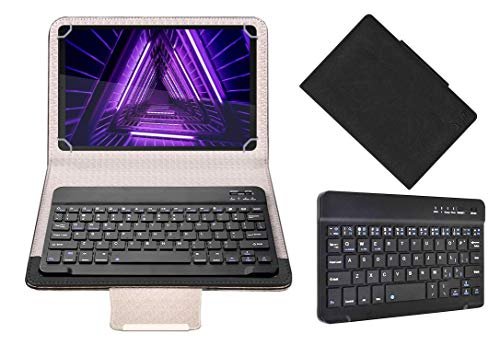 Acm Bluetooth Keyboard Case Compatible with Lenovo Smart Tab M10 Fhd Plus 2Nd Gen Tb-X606 10.3 Tablet Flip Cover Stand Study Gaming Black