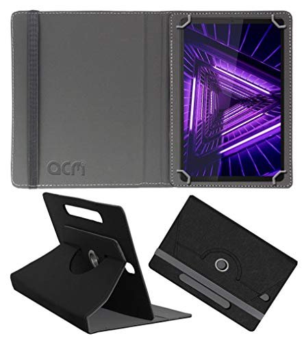 Acm Designer Rotating Leather Flip Case Compatible with Lenovo Tab M10 Fhd Plus 10.3 2Nd Gen Tb-X606X Cover Stand Black