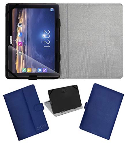 Acm Leather Flip Flap Case Compatible with Fusion5 4G 10.1 Inch Tablet Cover Stand Blue