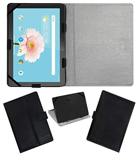 Acm Leather Flip Flap Case Compatible with Lenovo M10 Fhd Rel Tablet Cover Stand Black