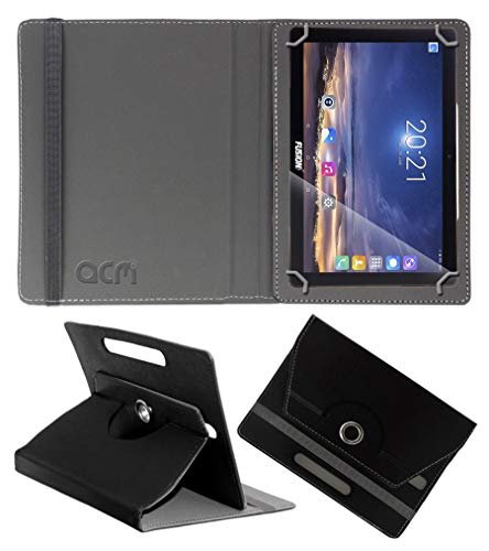 Acm Rotating Leather Flip Case Compatible with Fusion5 4G 10.1 Inch Tablet Cover Stand Black