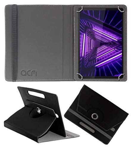 Acm Rotating Leather Flip Case Compatible with Lenovo Tab M10 Fhd Plus 10.3 2Nd Gen Tb-X606X Tablet Cover Stand Black