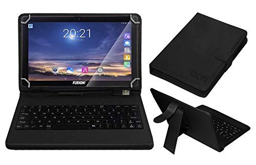 Acm USB Keyboard Case Compatible with Fusion5 4G 10.1 Inch Tablet Cover Stand Study Gaming Direct Plug & Play – Black