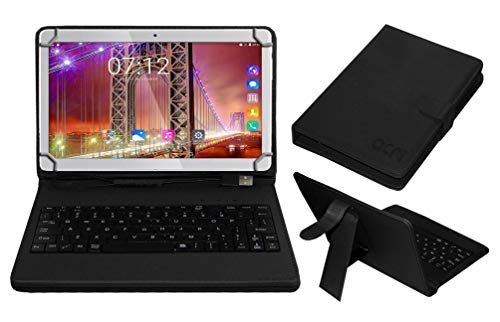 Acm USB Keyboard Case Compatible with Fusion5 9.6″ 4g Tablet Cover Stand Study Gaming Direct Plug & Play – Black