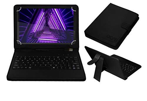 Acm USB Keyboard Case Compatible with Lenovo Smart Tab M10 Fhd Plus 2Nd Gen 10.3 Tablet Cover Stand Study Gaming Direct Plug & Play – Black