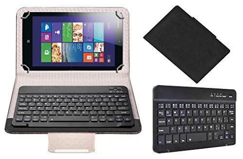 Acm Wireless Bluetooth Keyboard Case Compatible with Lenovo Miix 2 8″ Tablet Flip Cover Stand Study Gaming Black