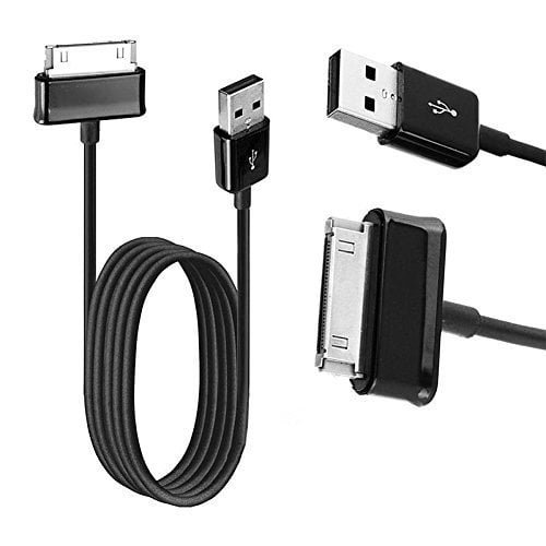 E-COSMOS 30 Pin USB/Sync Cable for Samsung Galaxy Tab 1 2 3 (Black)