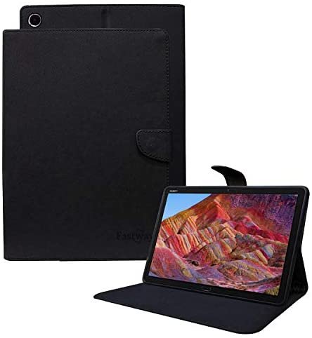 Fastway Executive Leather Flip Cover with Silicone Back Case for Huawei MediaPad M5 Lite 10.1 inch Tablet – Black