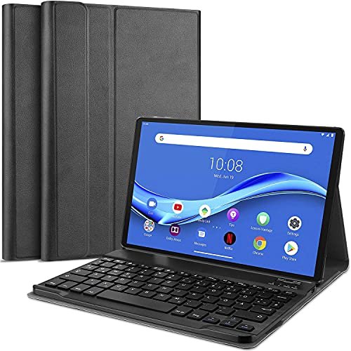 HOM 3 Fold Wireless Bluetooth Keyboard Stand with Detachable Tablet Cover Case for Lenovo Tab M10 FHD Plus X606V / TB-X606F / TB-X606X 10.3 inch 1st & 2nd GenTablet