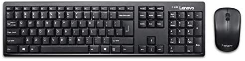 Lenovo 100 Wireless Keyboard & Mouse Combo, Ambidextrous 1000 DPI Mouse Optical Sensor, upto 3M clicks, Ultra slim water resistant keyboard, 2.4 GHz Wireless Nano USB, upto 1yr battery life GX30L66303