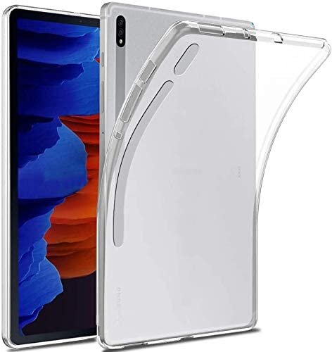 M.G.R.J® Tab S7 Plus Case, Soft TPU Transparent Back Case Cover for Samsung Galaxy Tab S7 Plus (12.4″ inch) (SM-T970 / SM-T975 / SM-T976)