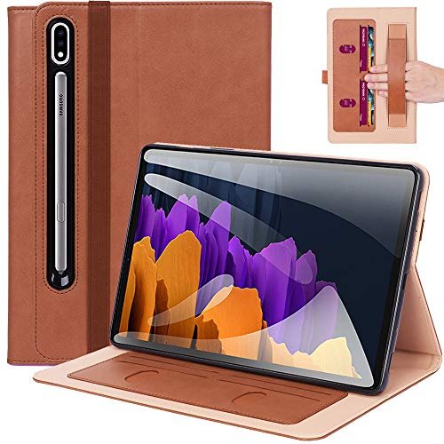 ProElite Business Smart Case Cover for Samsung Galaxy Tab Tab S7 Plus 12.4 Inch SM-T970/T975/T976 [Brown]
