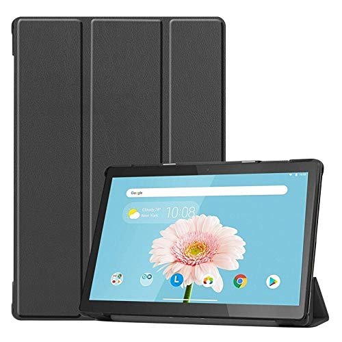 QKZ Premium PU Leather Book Stand Cover for Lenovo Tab M10 (10.1 inch) TB-X605L, Lenovo Tab M10 HD (10.1 inch) TB-X505X – (Black)