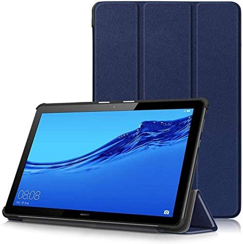 Robustrion Smart Trifold Hard Back Flip Stand Case Cover for Huawei Mediapad T5 10.1 inch 2019 Release – Navy
