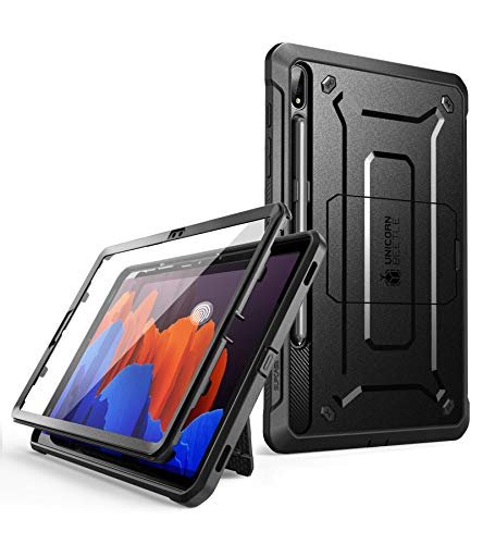 SUPCASE Unicorn Beetle Pro Series Case Cover for Samsung Galaxy Tab S7 Plus 12.4 inch 2020 Release, Support S Pen Charging with Built-in Screen Protector Full-Body Rugged Heavy Duty Case (Black)