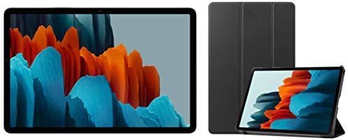 Samsung Galaxy Tab S7 (11 inch, Wi-Fi + LTE, 6 GB RAM, 128 GB Internal) – Mystic Black + Cover