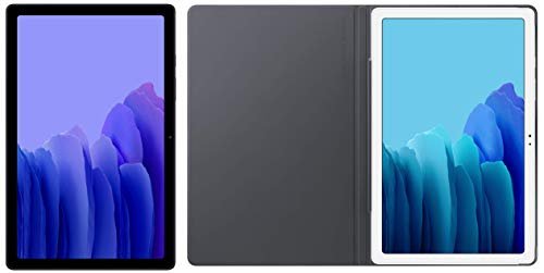 Samsung Tab A7 WiFi (10.4 inch, 3 GB RAM, 32 GB Internal) – Dark Gray + Samsung Tab A7 Book Cover (Gray)