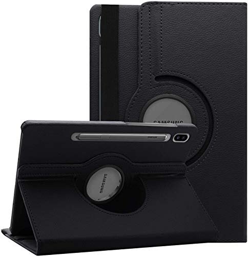 SwooK [Auto Wake/Sleep] Rotating Flip Cover Case for Samsung Galaxy Tab S7 Plus 12.4″ Inch SM T970 T975 T976 [2020 Release] Tab S7 Plus Flip Cover Case (Black)