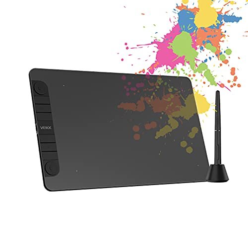 VEIKK VK1060PRO Drawing Graphic Tablet 10×6 inch Pen Tablet with Two Quick Dials and Battery-Free Passive Stylus (8192) Support Android Windows and Mac OS, Tilt Pressure