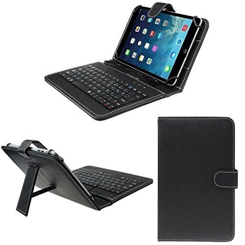 Hello Zone 7 Inch USB Keyboard Tablet Case Cover Book Cover for Lenovo A7-30 2g A3300-Gv -Black