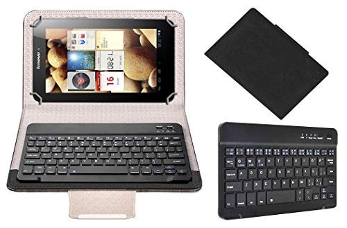 Acm Bluetooth Keyboard Case Compatible with Lenovo A2107 Tablet Flip Cover Stand Study Gaming Black