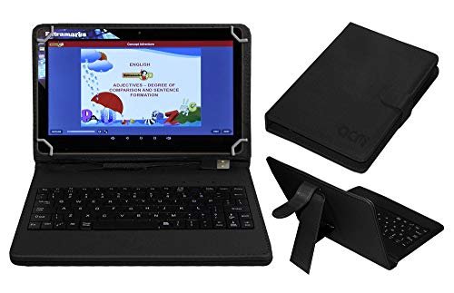 Acm USB Keyboard Case Compatible with Extramarks Smartstudy 10.1 Tab Tablet Cover Stand Study Gaming Direct Plug & Play – Black