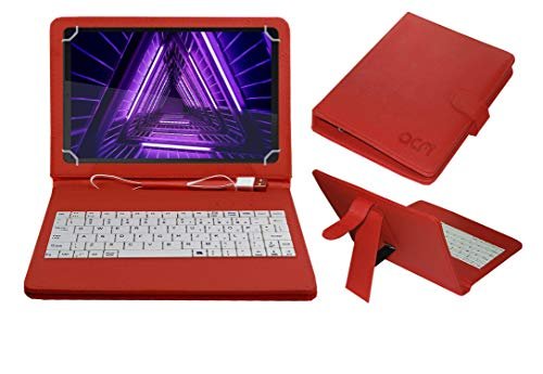 Acm USB Keyboard Case Compatible with Lenovo Tab M10 Fhd Plus 10.3 2Nd Gen Tb-X606X Tablet Cover Stand Study Gaming Direct Plug & Play – Red