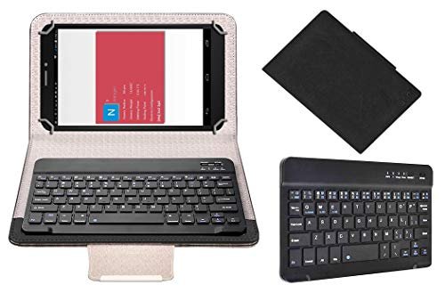 Acm Wireless Bluetooth Keyboard Case Compatible with Pinig Smart Woman 6.9 Tab Tablet Flip Cover Stand Study Gaming Black