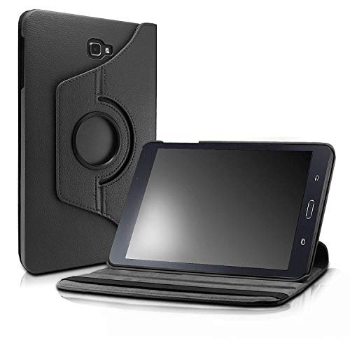 Blackpoll 360 Degree Rotating Leather Case Cover Stand for Samsung Galaxy Tab A SM-T580 / SM-T585 (Black)
