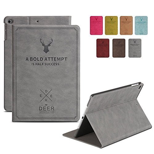 DuraSafe Cases for iPad PRO 10.5″ / Air 10.5″ A1701 A1709 A2152 A2123 A2153 A2154 Deer Pattern Folio Smart Cover with Protective Sleek & Classic Design – Gray