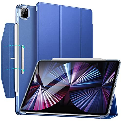 ESR Trifold Case Compatible with iPad Pro 11 Inch 2021 (3rd Generation), Lightweight Stand Case, Auto Sleep and Wake, Pencil 2 Wireless Charging, Ascend Series-Blue