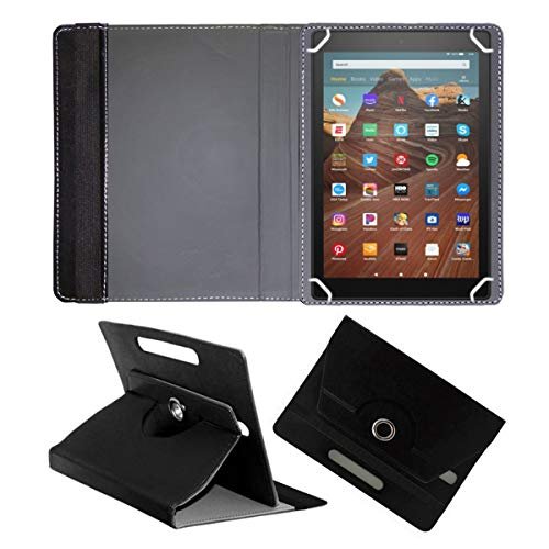 Fastway Rotating Leather Flip Case for Amazon Fire HD 10 2019 (Black)
